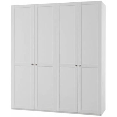 Deladeco Armoire contemporaine 4 portes coloris blanc alpin Amerand Blanc alpin - Publicité Deladeco Armoire contemporaine 4 portes coloris blanc alpin Amerand Blanc alpin - Publicité