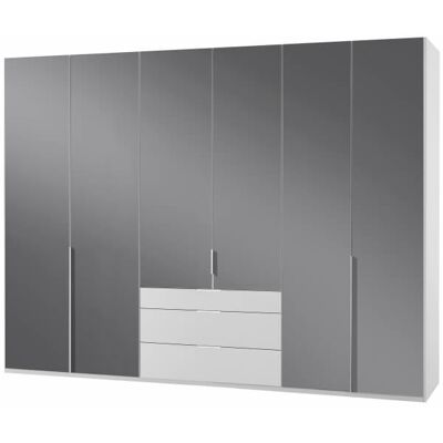 Deladeco Armoire design 6 portes/3 tiroirs blanc alpin/verre gris Tony Blanc alpin/verre gris - Publicité Deladeco Armoire design 6 portes/3 tiroirs blanc alpin/verre gris Tony Blanc alpin/verre gris - Publicité