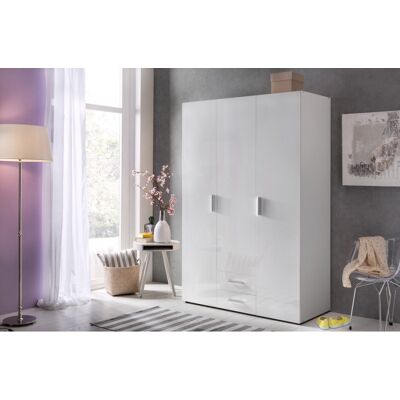 Deladeco Armoire contemporaine blanche 120 cm Shella Blanc - Publicité Deladeco Armoire contemporaine blanche 120 cm Shella Blanc - Publicité