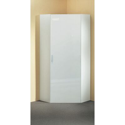 Deladeco Armoire d'angle contemporaine blanche Shella Blanc - Publicité Deladeco Armoire d'angle contemporaine blanche Shella Blanc - Publicité