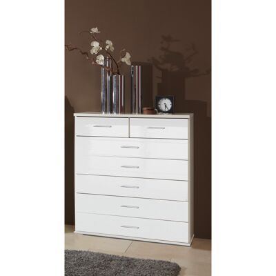 Deladeco Commode contemporaine blanche Shella Blanc - Publicité Deladeco Commode contemporaine blanche Shella Blanc - Publicité