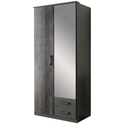 Deladeco Armoire contemporaine 90 cm anthracite Heloise Anthracite - Publicité Deladeco Armoire contemporaine 90 cm anthracite Heloise Anthracite - Publicité