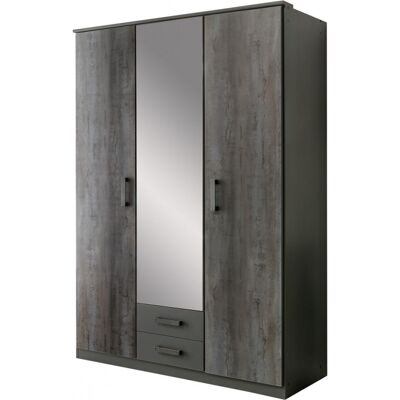 Deladeco Armoire contemporaine 135 cm anthracite Heloise Anthracite - Publicité Deladeco Armoire contemporaine 135 cm anthracite Heloise Anthracite - Publicité
