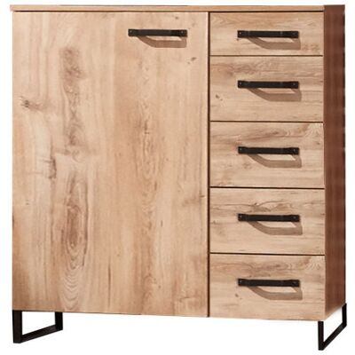 Deladeco Commode industrielle 81 cm coloris chêne Michigan Chêne - Publicité Deladeco Commode industrielle 81 cm coloris chêne Michigan Chêne - Publicité