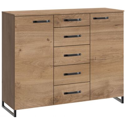 Deladeco Commode industrielle 139 cm coloris chêne Michigan Chêne - Publicité Deladeco Commode industrielle 139 cm coloris chêne Michigan Chêne - Publicité