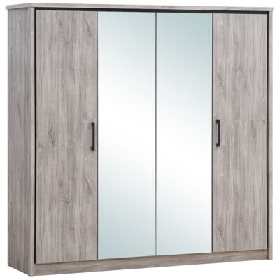 Deladeco Armoire adulte contemporaine chêne gris Oliviera Gris - Publicité Deladeco Armoire adulte contemporaine chêne gris Oliviera Gris - Publicité
