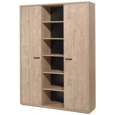 Deladeco Armoire de bureau contemporaine 160 cm chêne doré Balto Chêne - Publicité Deladeco Armoire de bureau contemporaine 160 cm chêne doré Balto Chêne - Publicité