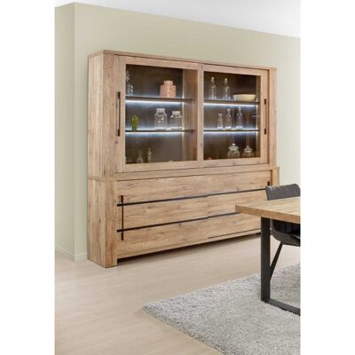 Deladeco Vaisselier/argentier contemporain 230 cm coloris chêne Paulin Chêne - Publicité Deladeco Vaisselier/argentier contemporain 230 cm coloris chêne Paulin Chêne - Publicité
