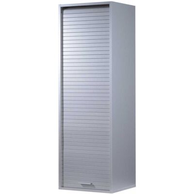 Deladeco Armoire de rangement à rideau contemporaine 40 cm Loick Aluminium ou blanc - Publicité Deladeco Armoire de rangement à rideau contemporaine 40 cm Loick Aluminium ou blanc - Publicité