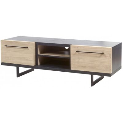 Deladeco Meuble TV industriel chêne/anthracite Alrik Chêne - Publicité Deladeco Meuble TV industriel chêne/anthracite Alrik Chêne - Publicité