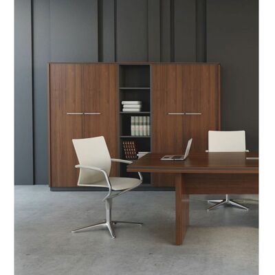 Ergo Design Bibliothèque moderne 4 portes coloris noyer Kennedy Noyer - Publicité Ergo Design Bibliothèque moderne 4 portes coloris noyer Kennedy Noyer - Publicité