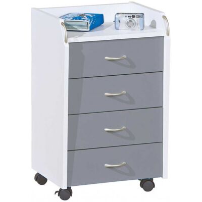 Deladeco Caisson de bureau contemporain mobile blanc/gris Samantha Gris - Publicité Deladeco Caisson de bureau contemporain mobile blanc/gris Samantha Gris - Publicité