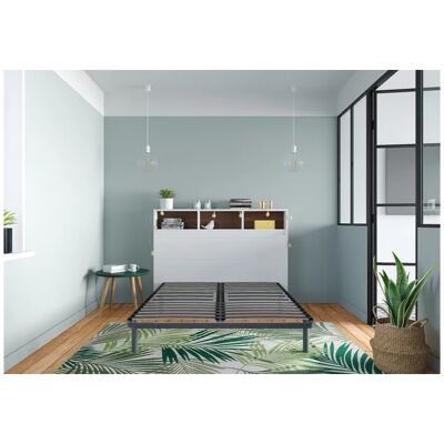 Deladeco Sommier fixe à lattes gris 140x190 cm Ebac Gris - Publicité Deladeco Sommier fixe à lattes gris 140x190 cm Ebac Gris - Publicité