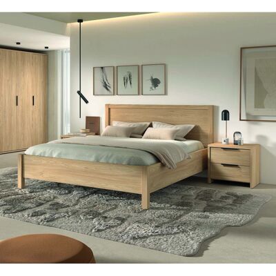 Deladeco Lit adulte contemporain coloris acacia Gladys Acacia - Publicité Deladeco Lit adulte contemporain coloris acacia Gladys Acacia - Publicité