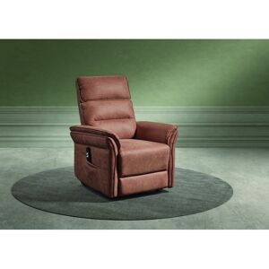 Deladeco Fauteuil de relaxation électrique 2 moteurs en tissu cognac Manon Cognac - Publicité Deladeco Fauteuil de relaxation électrique 2 moteurs en tissu cognac Manon Cognac - Publicité
