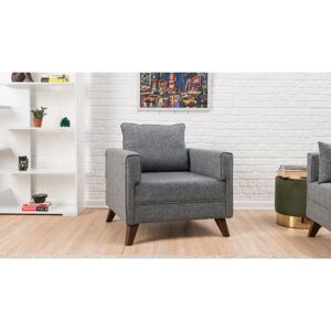 Deladeco Fauteuil moderne en tissu Celia Gris - Publicité Deladeco Fauteuil moderne en tissu Celia Gris - Publicité