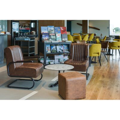Restoflex Fauteuil de restaurant en simili marron vintage Stan Marron vintage - Publicité Restoflex Fauteuil de restaurant en simili marron vintage Stan Marron vintage - Publicité