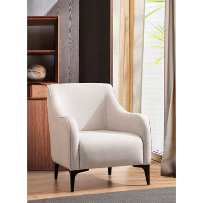 Vivabita Fauteuil moderne en tissu Bellara Blanc - Publicité Vivabita Fauteuil moderne en tissu Bellara Blanc - Publicité