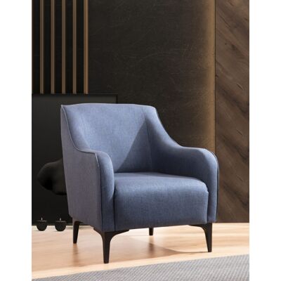 Vivabita Fauteuil moderne en tissu Bellara Bleu - Publicité Vivabita Fauteuil moderne en tissu Bellara Bleu - Publicité