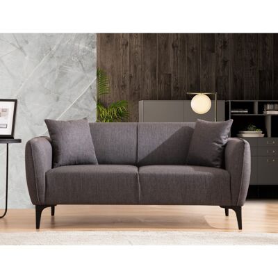 Vivabita Canapé droit moderne 2 places en tissu Bellara Gris foncé - Publicité Vivabita Canapé droit moderne 2 places en tissu Bellara Gris foncé - Publicité