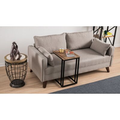 Deladeco Canapé droit moderne 2 places en tissu Célia Crème - Publicité Deladeco Canapé droit moderne 2 places en tissu Célia Crème - Publicité