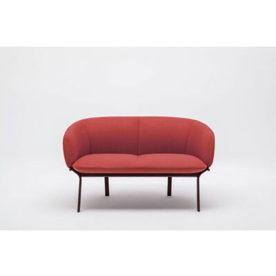 Ergo Design Canapé moderne 2 places assise orange et piétement bordeaux Antoine Orange foncé - Publicité Ergo Design Canapé moderne 2 places assise orange et piétement bordeaux Antoine Orange foncé - Publicité