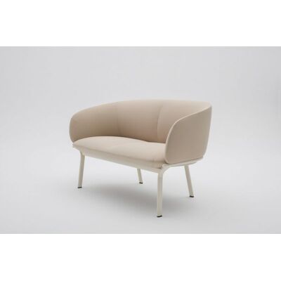 Ergo Design Canapé moderne 2 places assise beige et piétement blanc Antoine Beige - Publicité Ergo Design Canapé moderne 2 places assise beige et piétement blanc Antoine Beige - Publicité