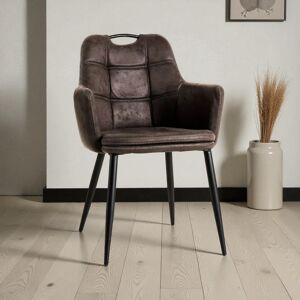 Deladeco Chaise de salle à manger moderne en tissu anthracite (lot de 2) Maurina Anthracite - Publicité Deladeco Chaise de salle à manger moderne en tissu anthracite (lot de 2) Maurina Anthracite - Publicité