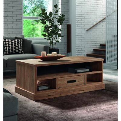 Deladeco Table basse style rustique coloris chêne Perrine Chêne - Publicité Deladeco Table basse style rustique coloris chêne Perrine Chêne - Publicité
