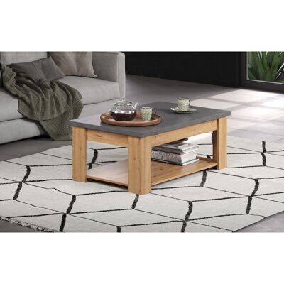 Deladeco Table basse contemporaine rectangulaire chêne artisan Fabrizio Chêne artisan - Publicité Deladeco Table basse contemporaine rectangulaire chêne artisan Fabrizio Chêne artisan - Publicité