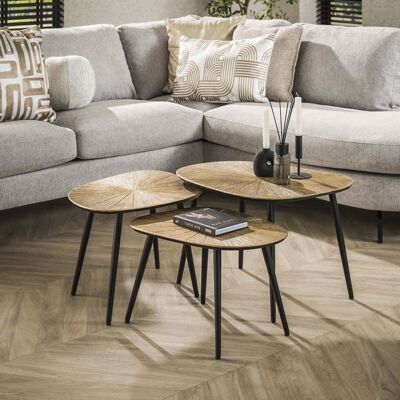 Vivabita Tables basses style industriel en métal bronze/doré Rayna (lot de 3) bronze/doré - Publicité Vivabita Tables basses style industriel en métal bronze/doré Rayna (lot de 3) bronze/doré - Publicité