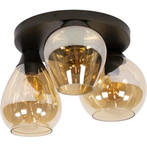 Lampea Plafonnier moderne 3 lampes en verre ambre Mixtie - Publicité Lampea Plafonnier moderne 3 lampes en verre ambre Mixtie - Publicité