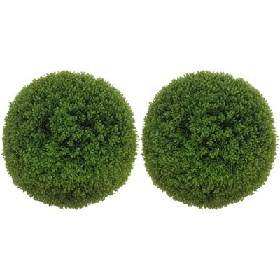 HOMCOM Lot de 2 boules de buis artificielles de 40 cm, protection UV, décoration pour la maison, le jardin, la fête de mariage, - Publicité HOMCOM Lot de 2 boules de buis artificielles de 40 cm, protection UV, décoration pour la maison, le jardin, la fête de mariage, - Publicité
