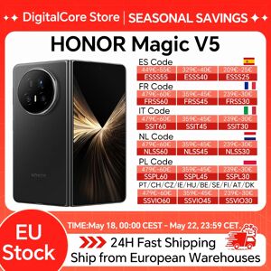 Honor Magic V5 Version Globale Originale Smartphone 5G Double écran OLED HDR Snapdragon 8 Elite 5820mAh 7,95 pouces 66W SuperCharge - Publicité Honor Magic V5 Version Globale Originale Smartphone 5G Double écran OLED HDR Snapdragon 8 Elite 5820mAh 7,95 pouces 66W SuperCharge - Publicité