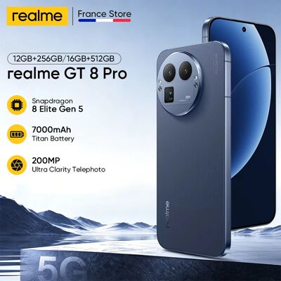 realme GT 8 Pro 5G Version Européenne Processeur Snapdragon 8 Elite Gen 5 Appareil Photo Téléobjectif Ultra Clarity 200MP Batterie 7000mAh Chargeur 120W - Publicité realme GT 8 Pro 5G Version Européenne Processeur Snapdragon 8 Elite Gen 5 Appareil Photo Téléobjectif Ultra Clarity 200MP Batterie 7000mAh Chargeur 120W - Publicité