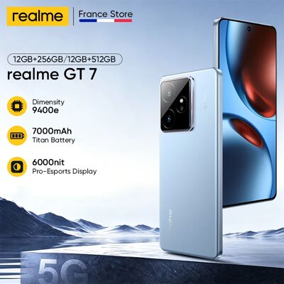 realme GT 7 5G Version Européenne Mediatek Dimensity 9400e Écran AMOLED 6,78 pouces Batterie 7000 mAh Charge 120W - Publicité realme GT 7 5G Version Européenne Mediatek Dimensity 9400e Écran AMOLED 6,78 pouces Batterie 7000 mAh Charge 120W - Publicité