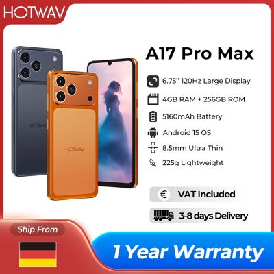 Smartphone HOTWAV A17 Pro Max 6,75'' 120Hz 4 Go 256 Go, Téléphone Portable Android 15 5160 mAh, Téléphone Fin avec Prise Jack 3,5 mm - Publicité Smartphone HOTWAV A17 Pro Max 6,75'' 120Hz 4 Go 256 Go, Téléphone Portable Android 15 5160 mAh, Téléphone Fin avec Prise Jack 3,5 mm - Publicité