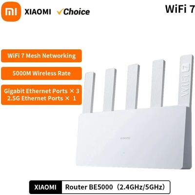 NOUVEAU Routeur XIAOMI BE5000 Wi-Fi 7 2.4/5GHz Double Fréquence Mesh 2.5G Port Réseau Haute Vitesse IPTV OFDMA Amplificateur de Signal Mi Home - Publicité NOUVEAU Routeur XIAOMI BE5000 Wi-Fi 7 2.4/5GHz Double Fréquence Mesh 2.5G Port Réseau Haute Vitesse IPTV OFDMA Amplificateur de Signal Mi Home - Publicité