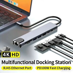 NONE Hub USB C, séparateur de type C, station d'accueil Thunderbolt 3, adaptateur pour ordinateur portable avec pour Macbook Air M1 iPad Pro RJ45 HDMI