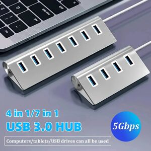 kebidumei HUB USB 3.0 haute vitesse 5Gbps, 4/7 ports USB 3.0 OTG, séparateur USB en aluminium, Station d'accueil, extenseur pour ordinateur portable