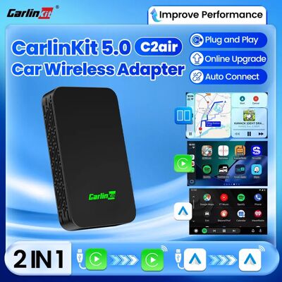CarlinKit 5.0 C2Air adaptateur sans fil sans fil CarPlay Android Auto Box pour voitures OEM Plug and Play WiFi Bluetooth connexion automatique - Publicité CarlinKit 5.0 C2Air adaptateur sans fil sans fil CarPlay Android Auto Box pour voitures OEM Plug and Play WiFi Bluetooth connexion automatique - Publicité