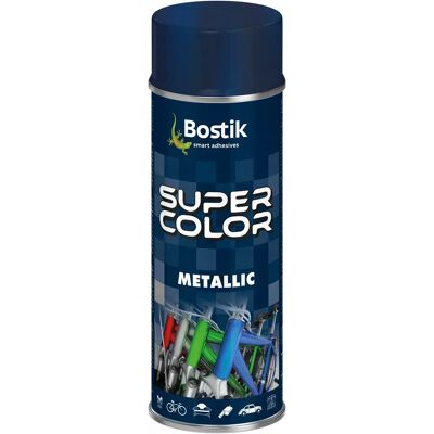 Peinture en aérosol Bostik Super Color Metallic bleu brillant 400ml - Publicité Peinture en aérosol Bostik Super Color Metallic bleu brillant 400ml - Publicité