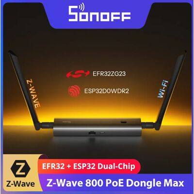 Dongle SONOFF-MZG23 Z-Wave 800 PoE Max EFR32ZG23 ESP32D0WDR2 double puce, compatible Ethernet, Wi-Fi, USB avec Z-Wave longue portée - Publicité Dongle SONOFF-MZG23 Z-Wave 800 PoE Max EFR32ZG23 ESP32D0WDR2 double puce, compatible Ethernet, Wi-Fi, USB avec Z-Wave longue portée - Publicité