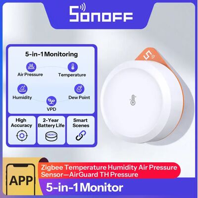 Capteur de pression d'air Sonoff Zigbee, température, humidité, baromètre, moniteur météo intelligent pour la maison, alerte par application, bureau, SNZB-02M - Publicité Capteur de pression d'air Sonoff Zigbee, température, humidité, baromètre, moniteur météo intelligent pour la maison, alerte par application, bureau, SNZB-02M - Publicité