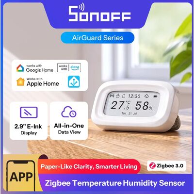 Capteur de température et d'humidité SONOFF E-Ink Zigbee, écran 2,9", AirGuard SNZB-02UL, affichage de l'heure, de la météo et de la date, compatible avec Alexa et Google. Publicité Capteur de température et d'humidité SONOFF E-Ink Zigbee, écran 2,9", AirGuard SNZB-02UL, affichage de l'heure, de la météo et de la date, compatible avec Alexa et Google. Publicité
