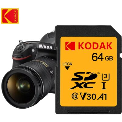 Carte mémoire SD KODAK V30 - Haute vitesse 4K - Publicité Carte mémoire SD KODAK V30 - Haute vitesse 4K - Publicité