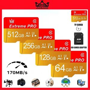NONE Carte Micro TF SD 32 Go 256 Go 512 Go, cartes TF, cartes SD, carte mémoire UHS-I haute endurance, ultra HD, durable pour téléphone, jeux, ordinateur portable