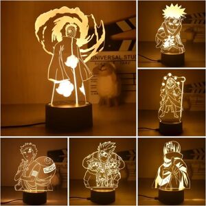Bandai Veilleuses de dessin animé 3D, figurine LED, Uchiha Sasuke