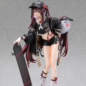 Bandai Hu Tao Genshin Impact PVC Anime Figurine, ChimClothes, Skateboard,