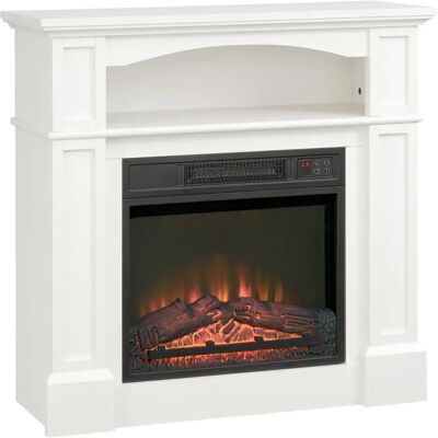 HOMCOM Cheminée électrique effet flammes LED luminosité réglable avec télécommande - 1800 W - 80,5 x 32,3 x 80,5 cm blanc - Publicité HOMCOM Cheminée électrique effet flammes LED luminosité réglable avec télécommande - 1800 W - 80,5 x 32,3 x 80,5 cm blanc - Publicité